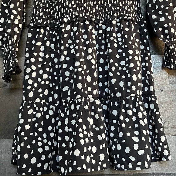 Polka Dot Dress L Boho Whimsy Goth Party Going Out Mini Classy Elegance - Picture 6 of 16